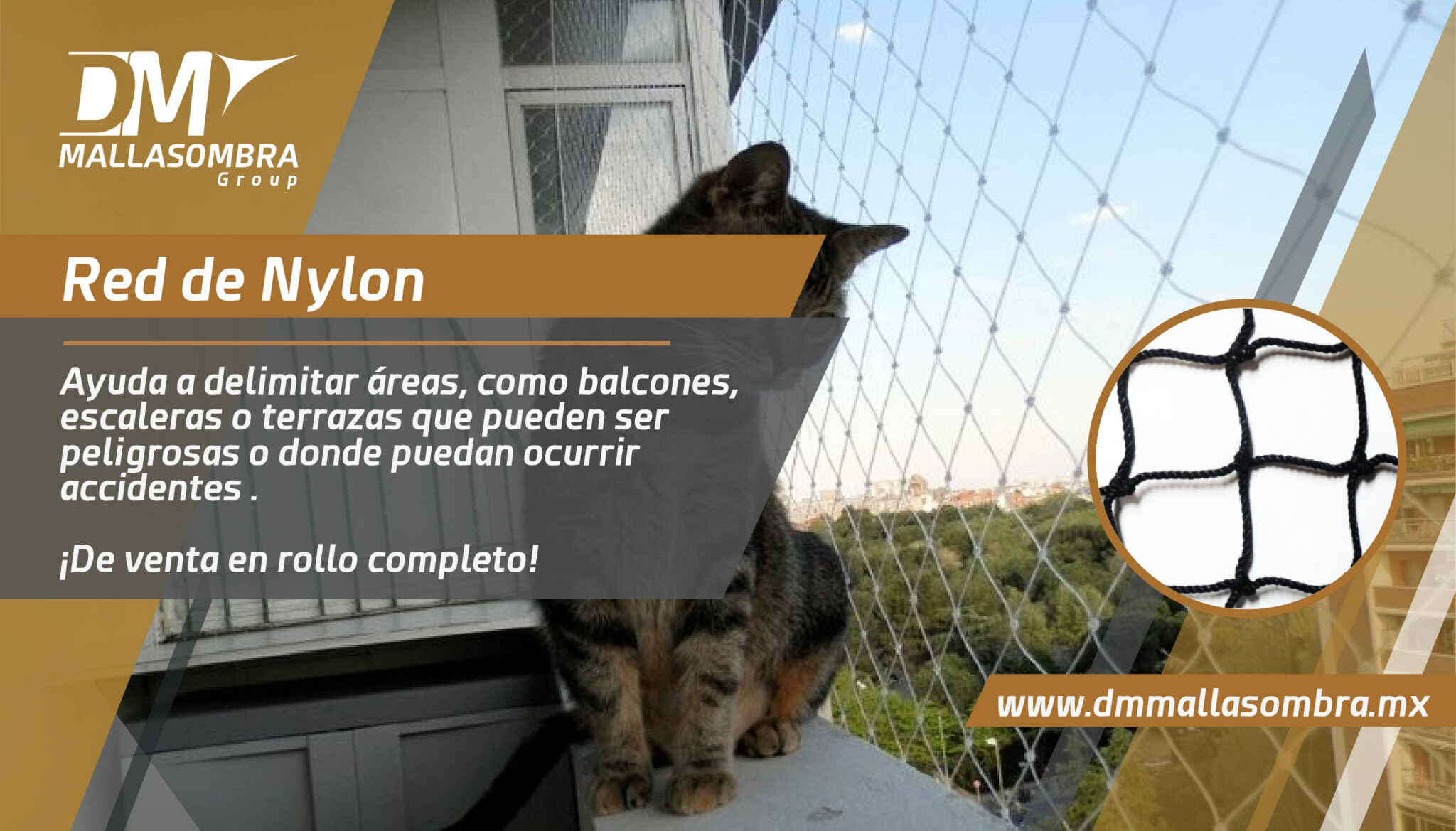 La red de nylon te permitirá proteger los espacios que tu requieras La red de nylon te permitirá proteger los espacios que tu requieras